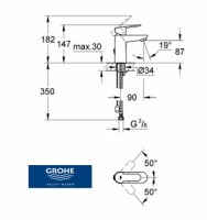 GROHE BAUEDGE MONOMANDO LAVABO